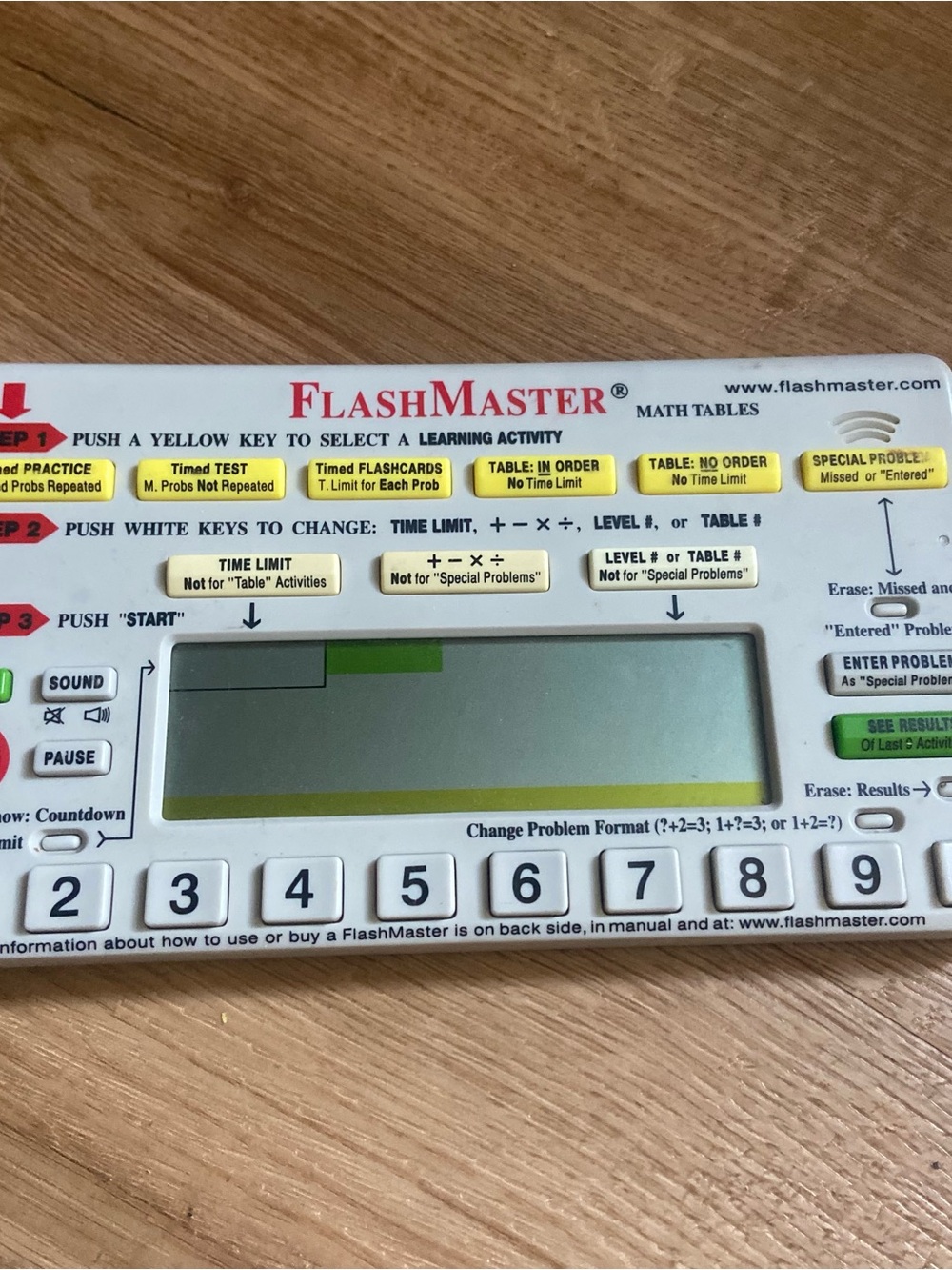 FlashMaster Math Tables Electronic Learning Tool MT1A - Excellent Condition!